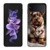 Yorkshire Terrier Dog Phone Case For Samsung Z Flip 7 6 5G Galaxy Z Flip 5 4 3 Black Hard Cell Cover Luxury PC Shell Coque