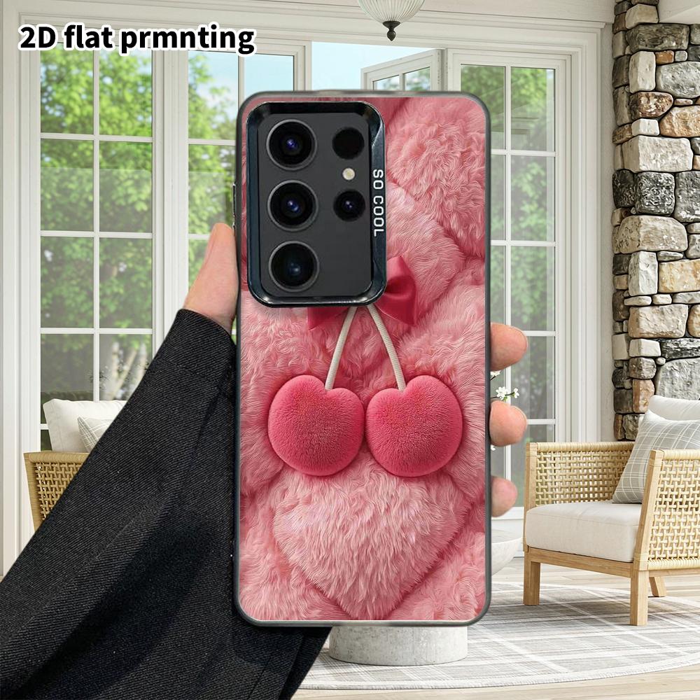 Phone Case: 2D Flat Samsung Galaxy A34 A35 M05 M06 S20 S22 S21 FE Plus 5G Protective Case, Couples Style, Heart Cherry, Christmas and Halloween Gift