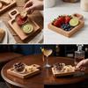 Square Handled Dish Wooden Snack Plate Durable Pastry Tray  Food Arrangement