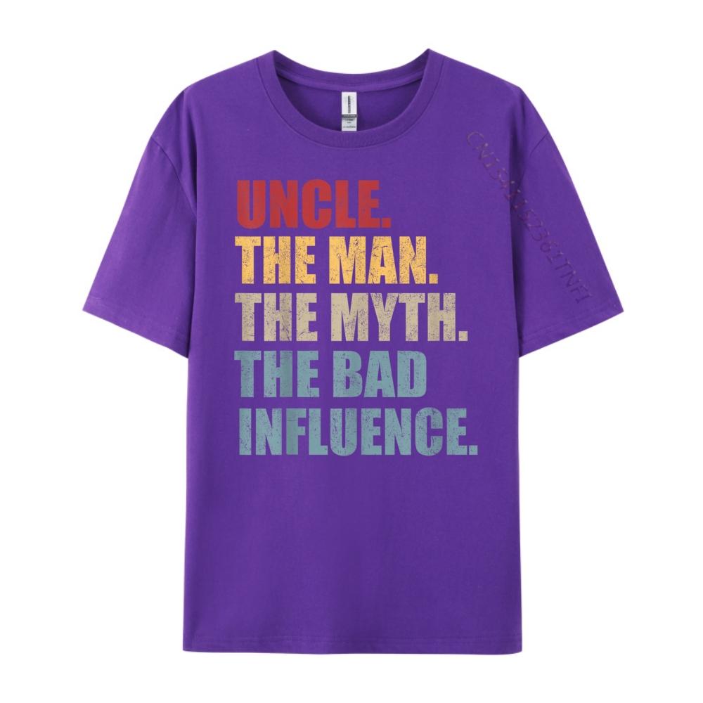 Vintage Fun Uncle Man Myth Bad Influence Funny Mens TShirts New Year Creative