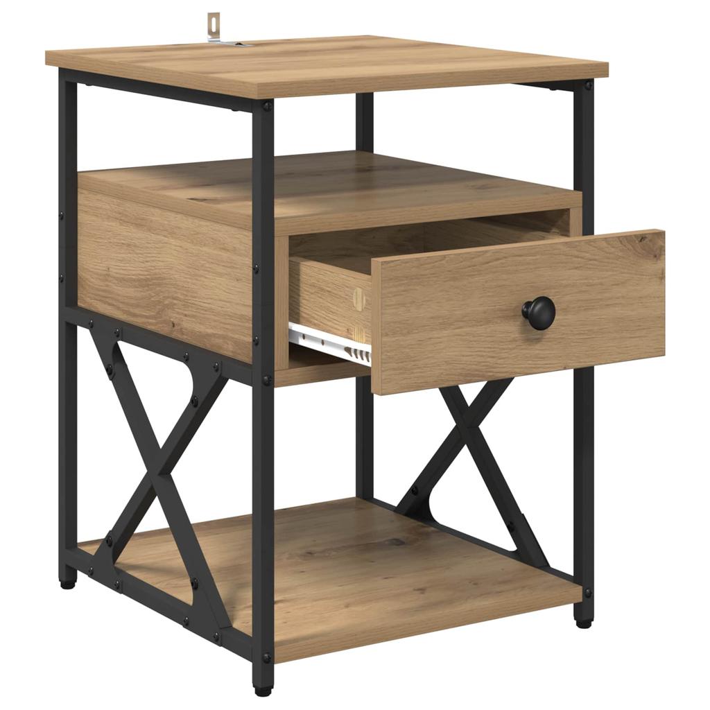 Nightstand Artisan Oak 40 X 42 X 55 Cm Particleboard