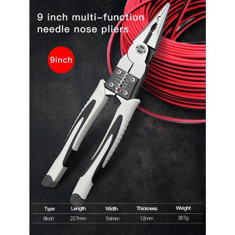 AIRAJ 7/9 inch Multifunction Pliers Combination Pliers Stripper Crimper Cutter Heavy Duty Wire Pliers Diagonal Pliers Hand Tools