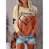 Fashionable Comfortable Breathable Loose Large Size Soft Top Heart Symbol 3d Round Neck Long Sleeve Versatile Women's T-shirt