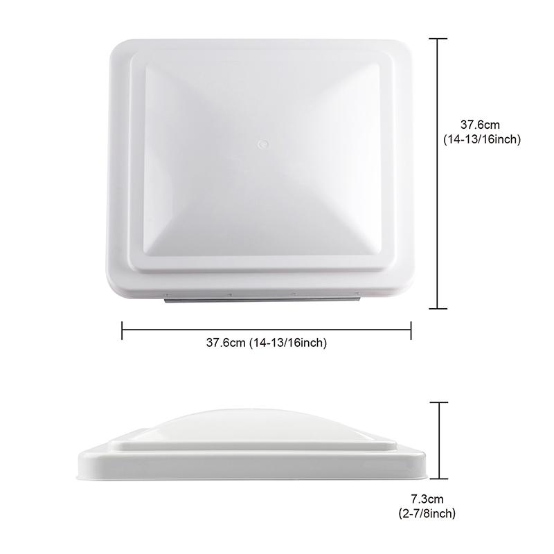 For Camper Trailer Motorhome White PP Plastic UV-resistant Cover Universal Replacement RV Roof Vent Cover White Vent Lid 14"x14"