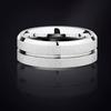 8MM Stainless steel Matte Rings For Women Men Deep Groove Hypotenuse Titanium Steel Ring Couple Fashion Waterproof Jewelry