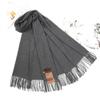 Women's Wool Scarf Autumn and Winter New Thickened Warm Shawl Solid Color Cashmere Scarf Men's Winter Scarf