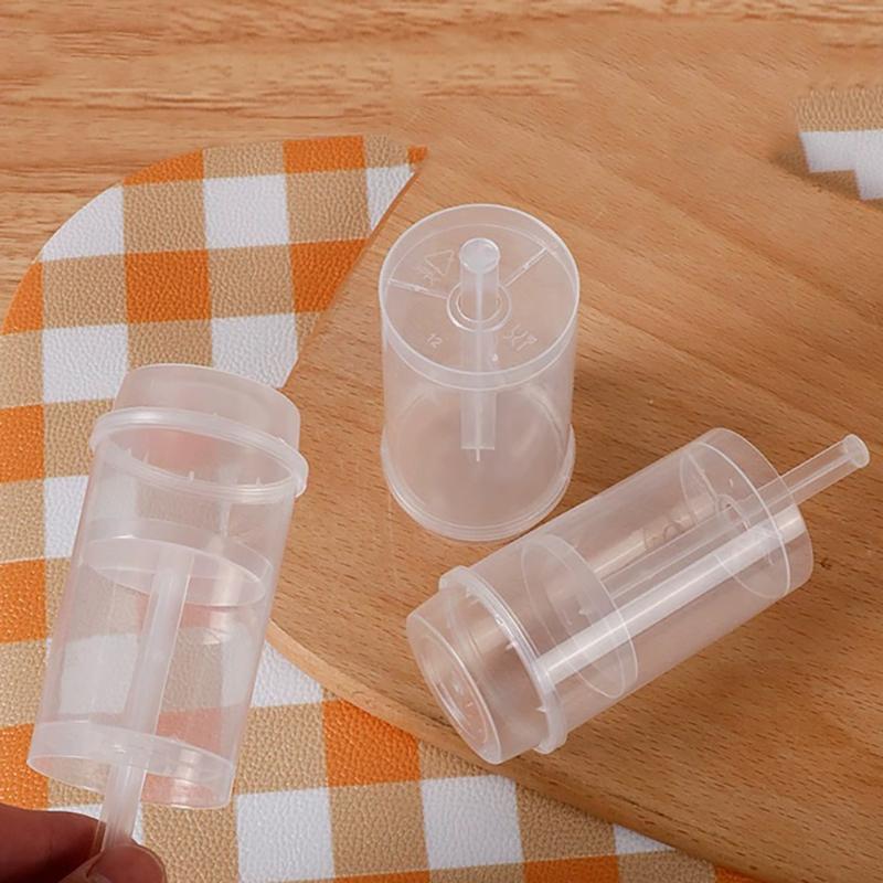 10Pcs Push Up Cake Shooter Round Shape Transparent Cake Holders Push Plastic Containers With Lids For Ice Cream Baking Molding