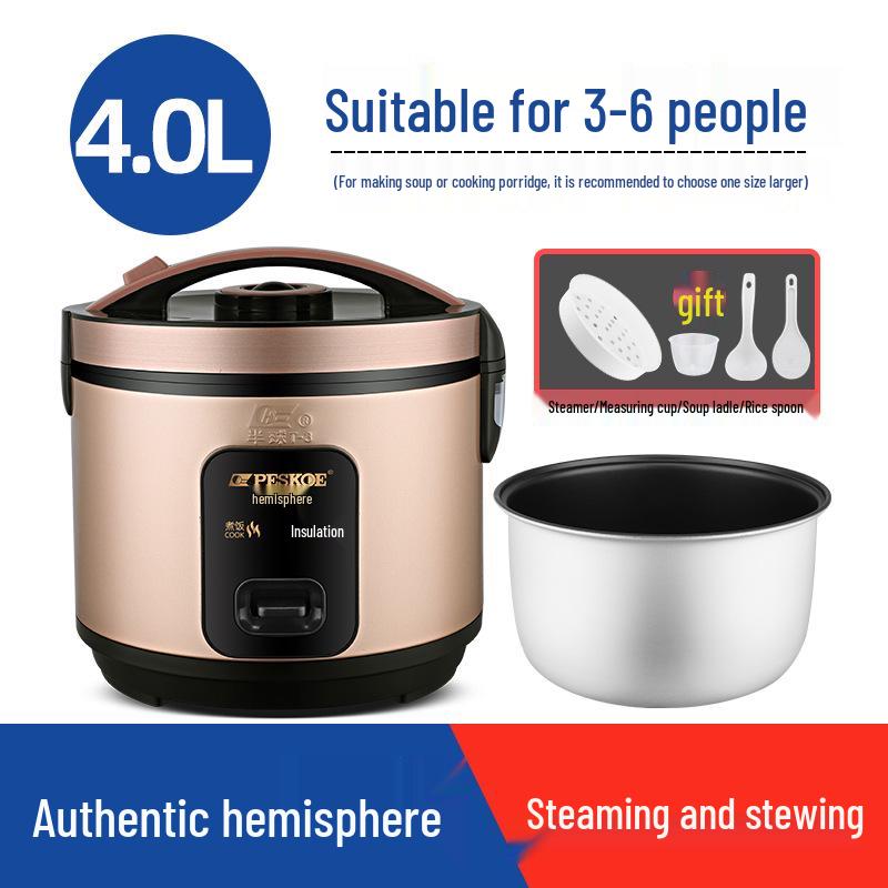 Kompaktowy garnek do gotowania ryżu i parowar 4L dla 2-3 osób - Idealny do akademików