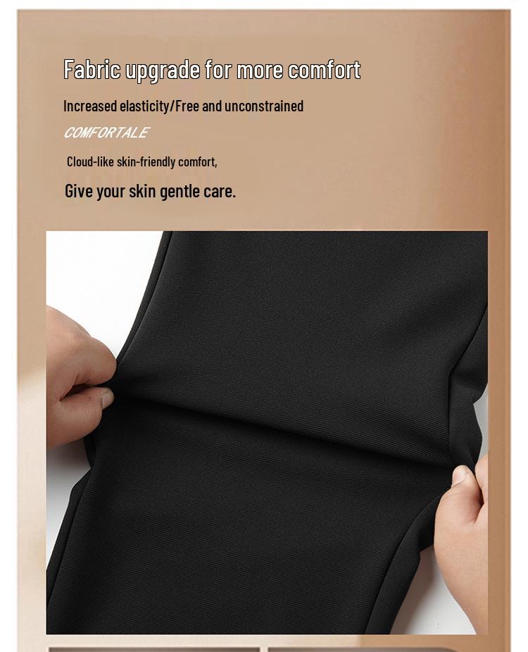 High Waist Straight Leg Velvet Warm Trousers for Middle-Aged Women – 50s Mom Style