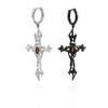 Einzigartige Zirkon Unregelmäßige Kreuz Piercing Ohrringe Vintage Dunkel Gotischer Punk Stil Schmuck Geschenk für Unisex