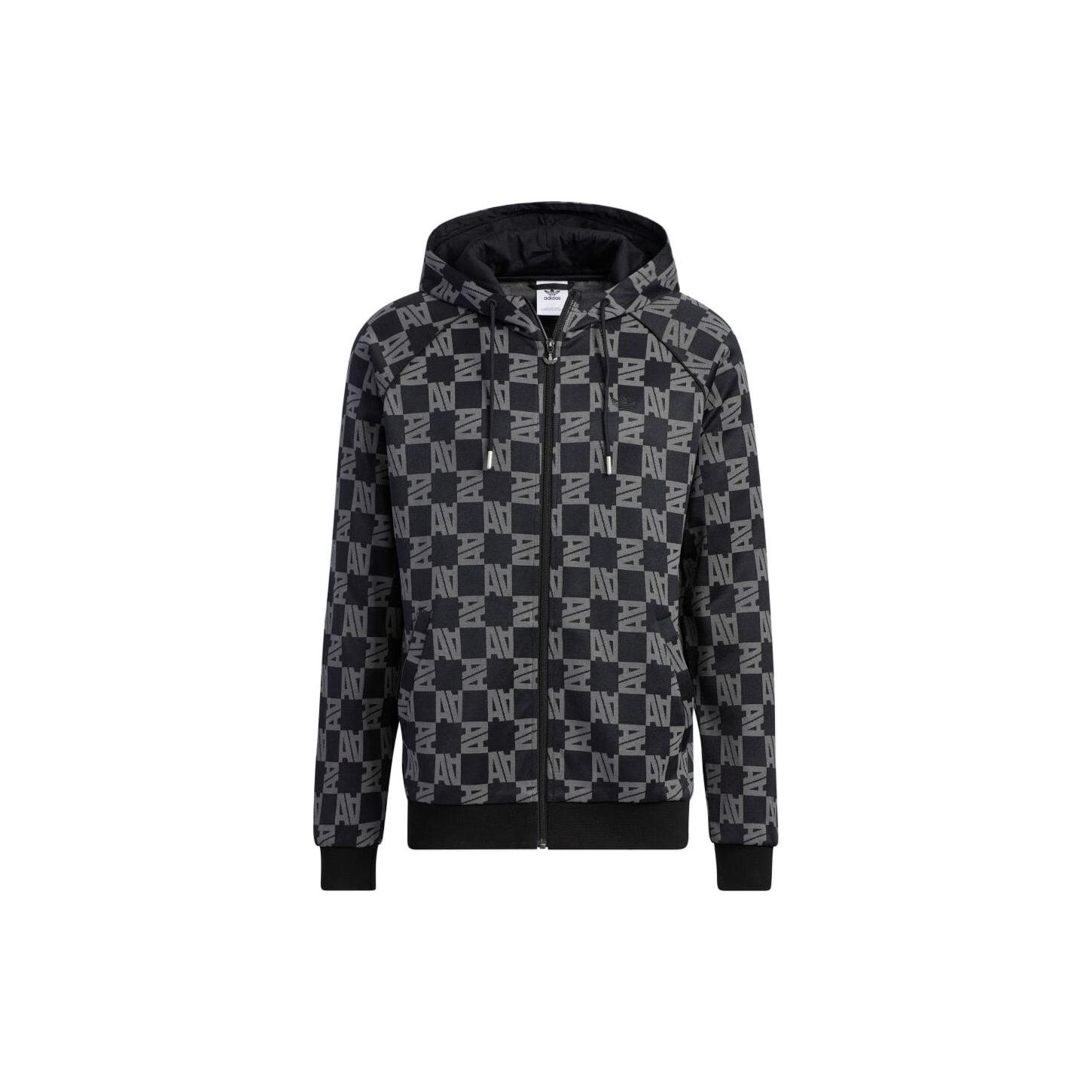 adidas Originals Unisex Monogram Full-Zip Hooded Jacket HR3435 S