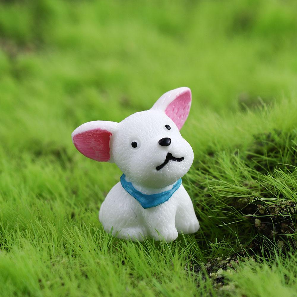 Home Decor Cute Mini Resin Puppy Statue Figurines Cake Decoration Animal Miniature Dog Ornament