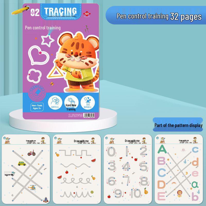Kids Erasable Calligraphy Practice Book for Early Education and Handwriting Training