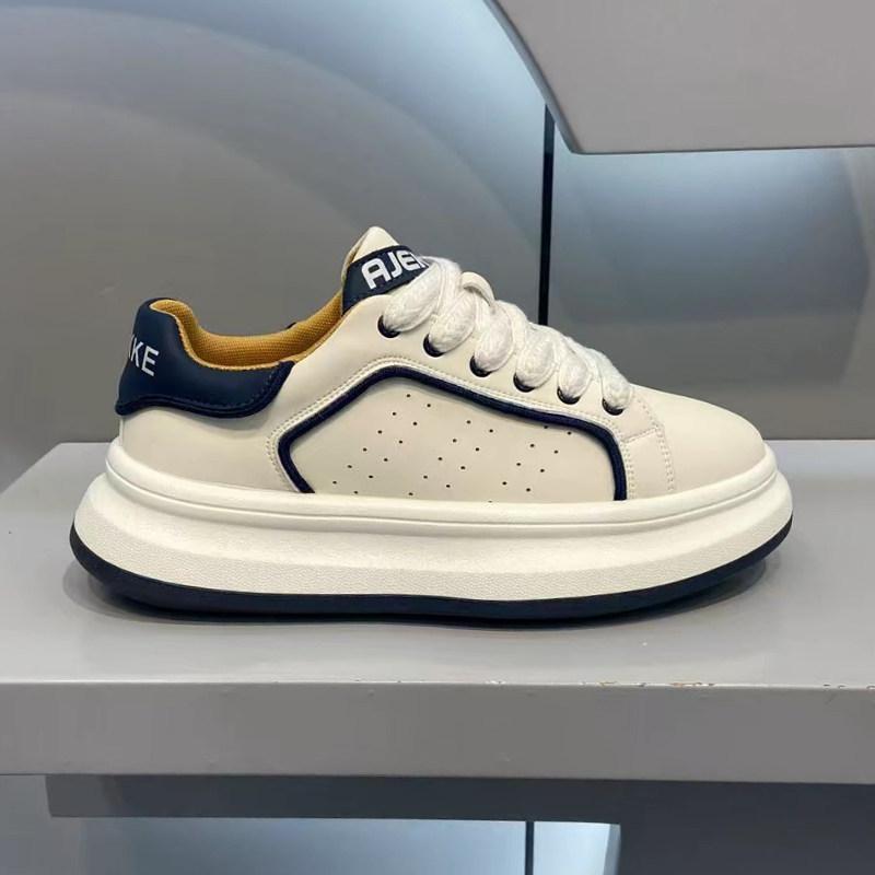 Autumn new leather youth casual board shoes platform niche low-top sports shoes aj 38
