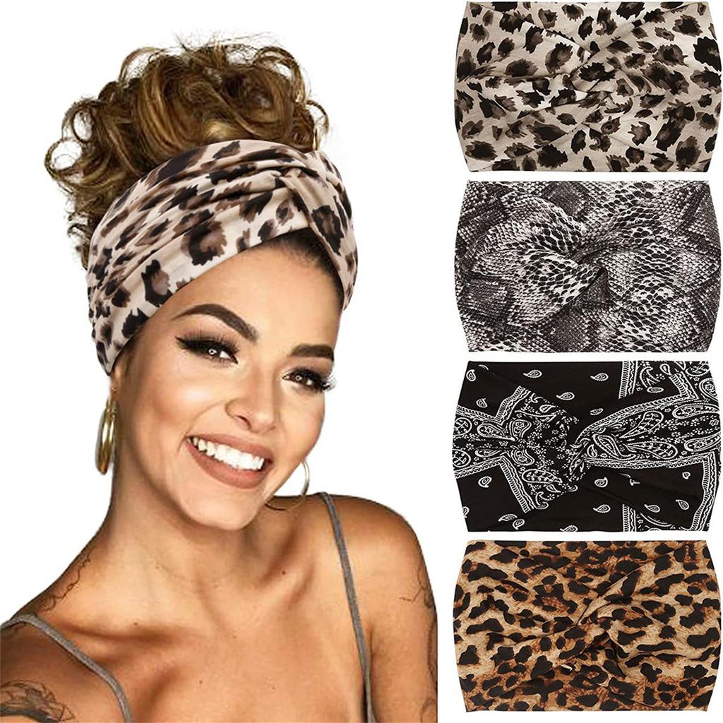 Elastic Leopard Print Scarf Everyday Fashion Headscarf Elegant Headbands Fashion Hair Accessories