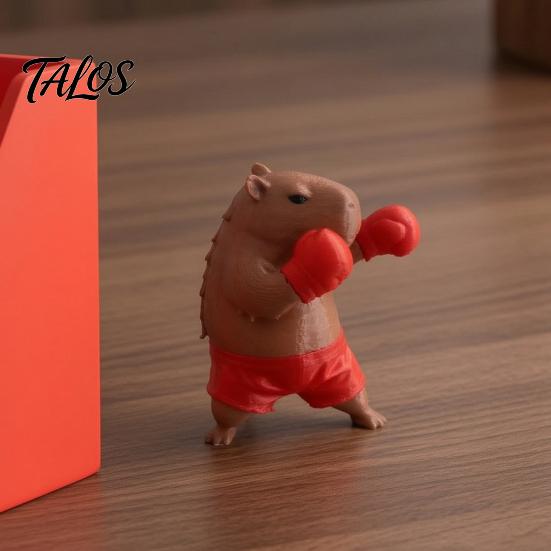 Whimsical Boxer Animal Figure Boxing Capybara Figurine, Funny Desktop Ornament for Stress Creative Gift Friends Relief, Cute Statue Home Office