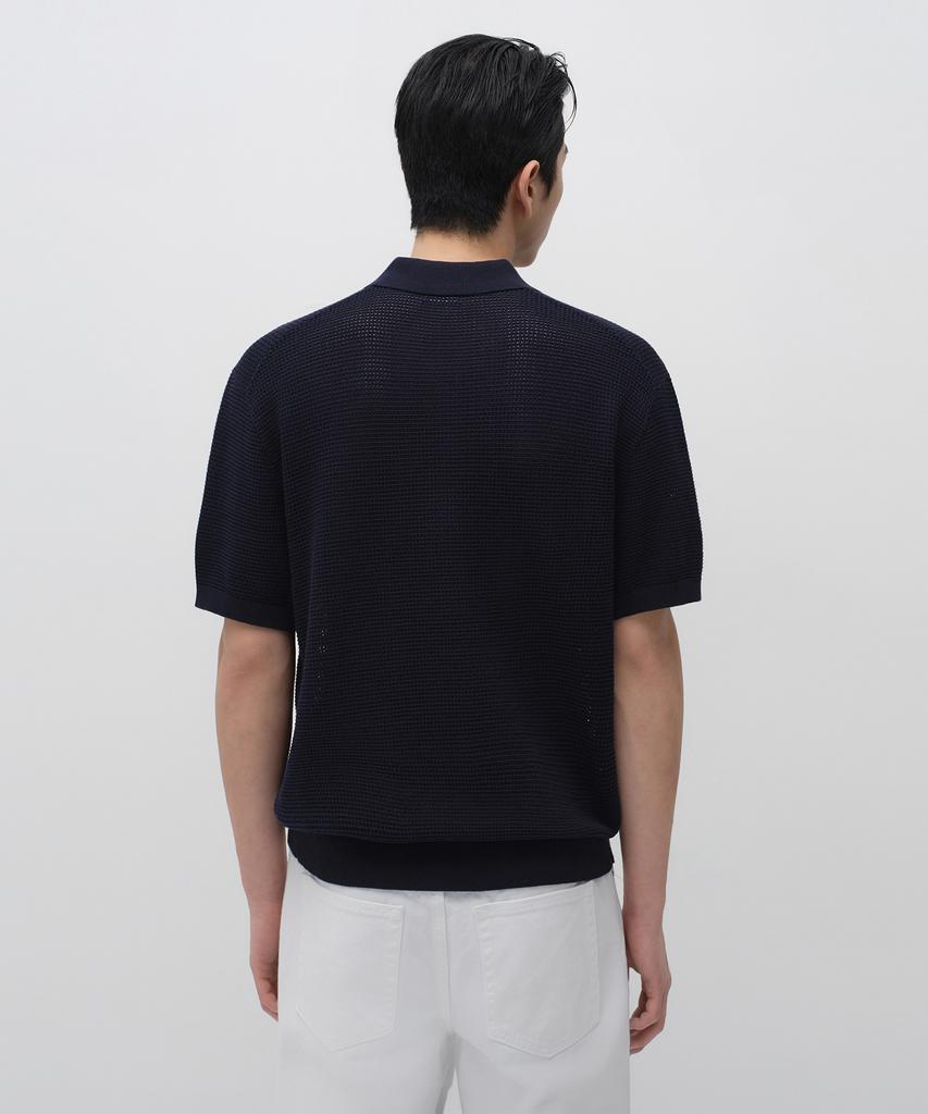 MUSINSA STANDARD Crochet Knitted Polo Shirt [Navy]