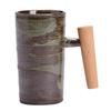Shangqi Handmade Japanese Ceramic Coffee Mug with Wooden Handle