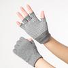 Guantes de yoga Meier de algodón de medio dedo - Antideslizantes, elásticos, guantes de entrenamiento de dedos cortos