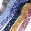 Catena di Strass Applicazione Termoadesiva con Perline Bordatura in Pizzo Decorazione Embellishment per Abito da Sposa
