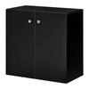 Storage Cabinet w/ Two Shelves Wooden Sideboard Freestanding Kitchen Cupboard Bookcase - Black