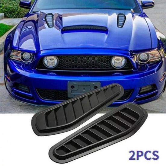 Sport Black Air Flow Fender Vent Bonnet Car Front Hood Scoop Cover Trim Decor