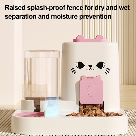Cat Dog Feeder Water Dispenser 1.8L Food Feeder 0.8L Water Dispenser with Sealed Lid BPA-Free Small Pet Feeder Bowl for Cats And Small Dogs