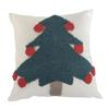 Festival Cotton Linen Cushion Cover With Christmas Tree Designs Soft Sturdy Pillowcase For Home Decoration