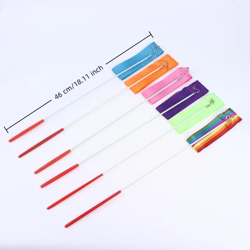 4M Artistic Gymnastics Ribbon With Rod Colorful Children Dance Ribbon Toys Outdoor Sports Toys Performance Props Kids Gifts