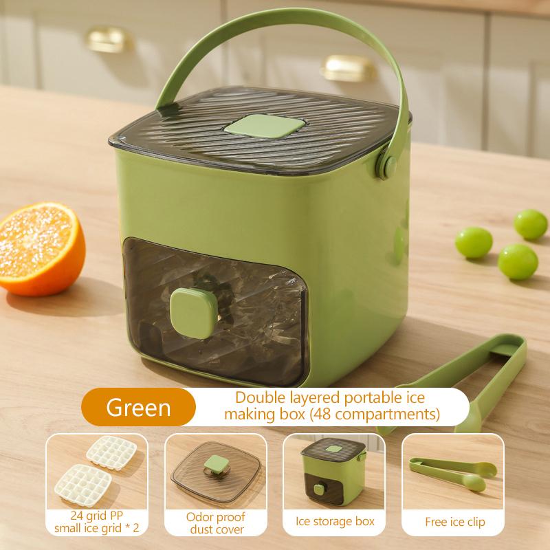 Pressed Ice Cube Mold Ice Tray With Lid For Home Refrigerator Homemade Ice Cube Storage Box