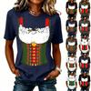 Women’s Casual Round Neck Short Sleeve Pullover T Shirt with Festival Graphic Print and Relaxed Fit Design