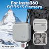 Protective Travel Case PU Hard Shell Travel Portable Bag with Wrist Strap Compatible for Insta360 GO 3S/3 Camera Accessories