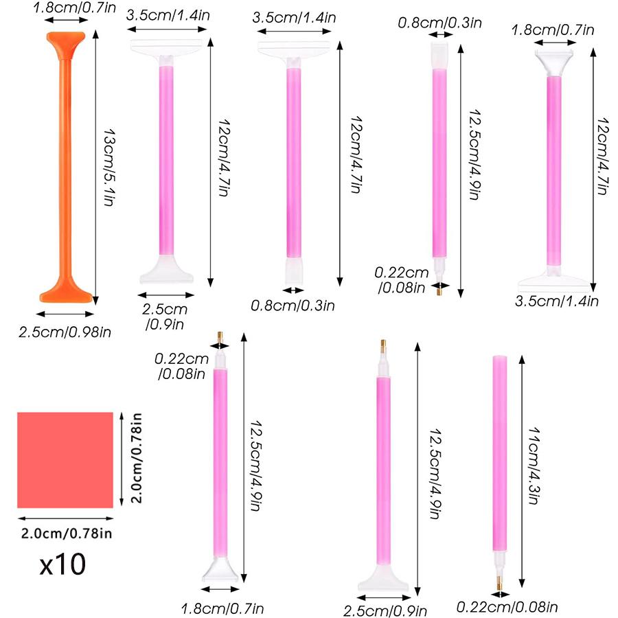 3/4/8x Diamant Malerei Strass Aufnahmestift Drei Perlen Sechs Perlen Neun Perlen Stifte DIY Schnell Kleben Edelstein Aufnehmen Diamant Malerei Stift