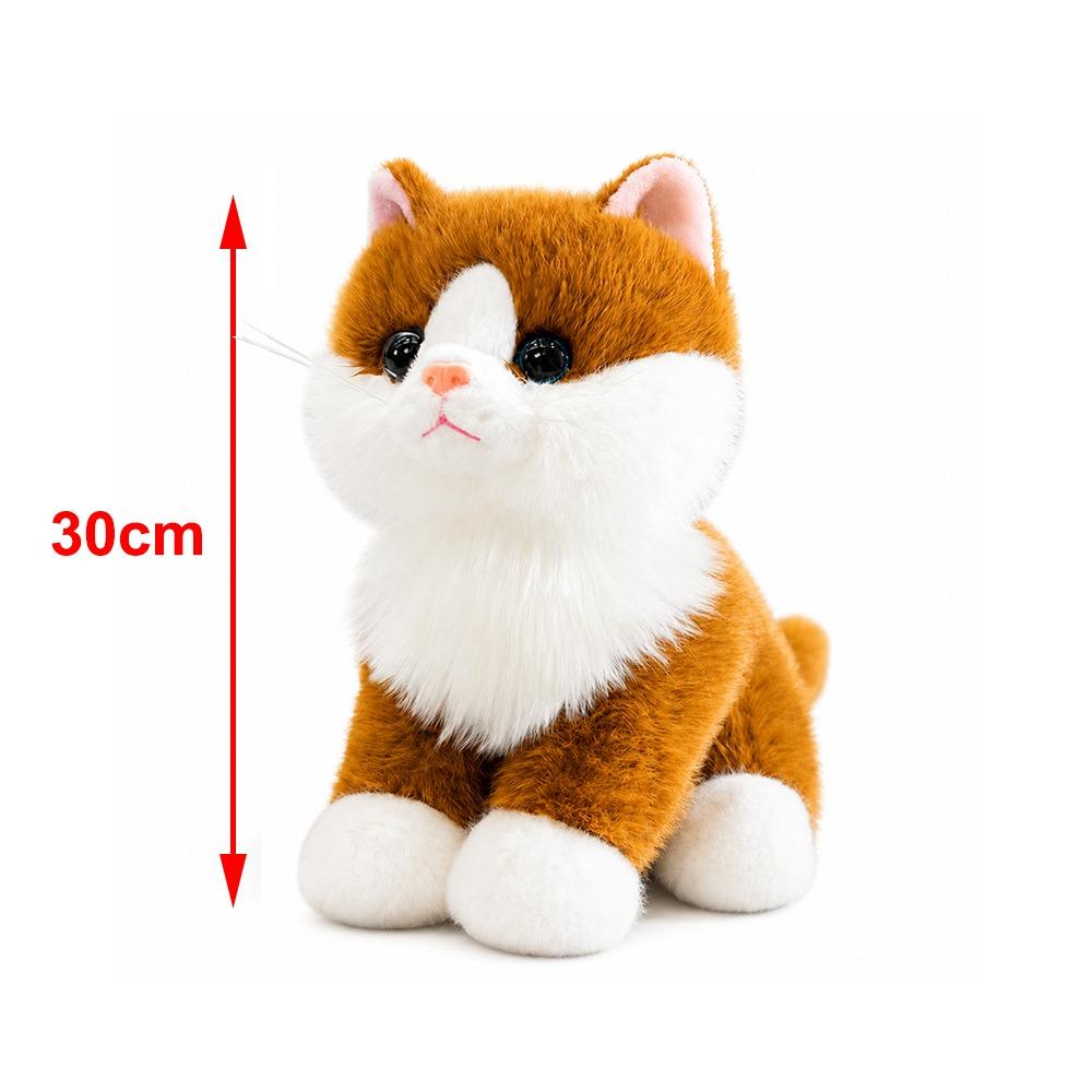 Cotton Realistic Stuffed Cat Doll Meow Sound Effect Simulated Cat Plushie  Home Decoration
