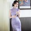 Purple Sleeveless National Style New Chinese Long Cheongsam Improved Young 1011 New Women's Premium Summer