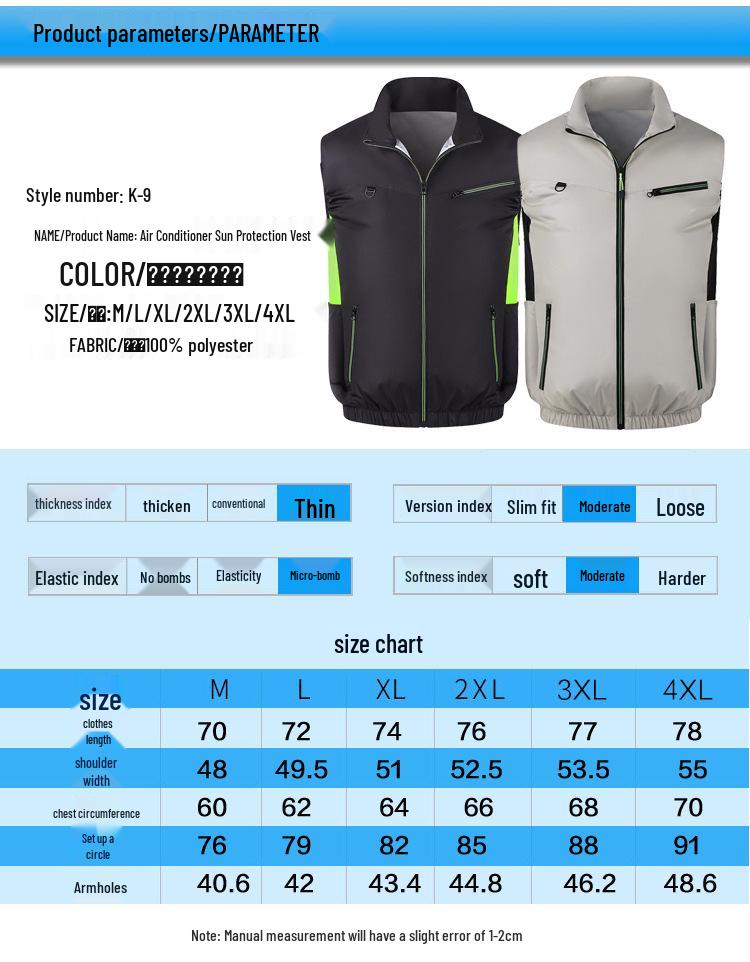 New Sleeveless Air-Conditioned Cooling Clothes with Fan for Summer Outdoor Heatstroke Prevention
