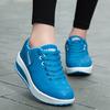 Fashion Women Running Sports Shoes Rocker Shoes Breathable Platform Shoes PU Leather Casual Walking Wedge Heels