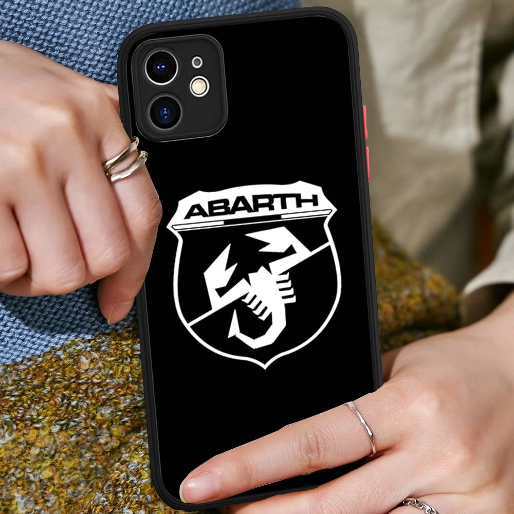 A-Abarth LOGO Matte Transparent Phone Cover For IPhone Case 16 15 14 13 12 11 Pro Max X XS Max Plus