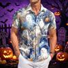 Men's Halloween Printed Short Sleeve Casual Shirt
