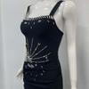 Elegant Rhinestone Slim Fit Evening Dress - European & American Style