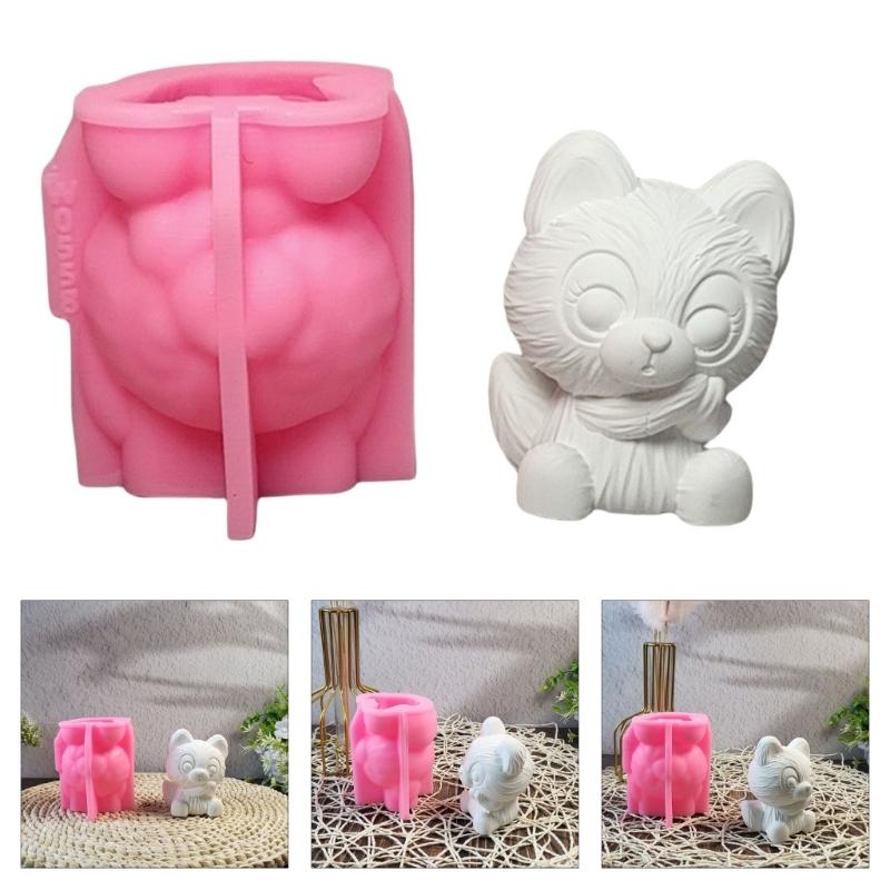 3D Foxes Silicone Moulds Animal Candle Molds Handmade Ornament Molds Epoxy Resin Molds Plasters Molds for Candle Making