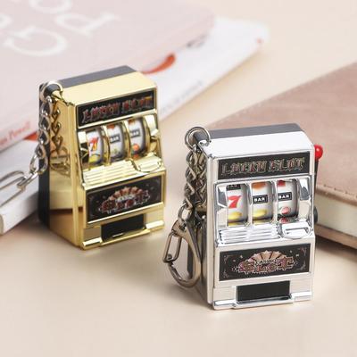 Mini Kumar Slot Makinesi Anahtarlıkları Cep Meyve Şanslı Jackpot Gadget Antistres Oyuncakları Komik Oyunlar Anahtarlık