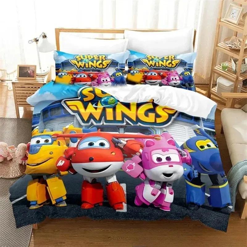 Super Cartoon Flügel Bettwäsche Set, Bettbezug Decke Bett Set Steppdeckenbezug Kissenbezug, King Queen Twin Größe Jungen Mädchen Erwachsene