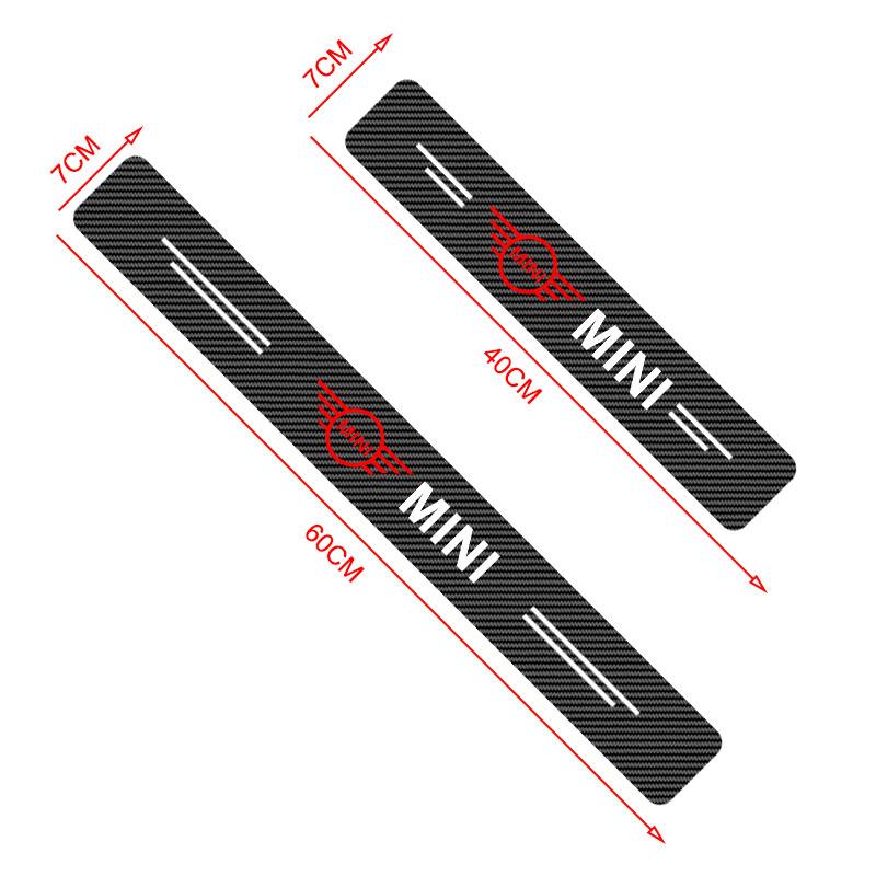 4Pcs Carbon Fiber Car Door Sill Protection 3D Sticker Car Accessories For MINI Cooper F54 F55 F56 R56 R60 SONE Roadster Clubman Coupe