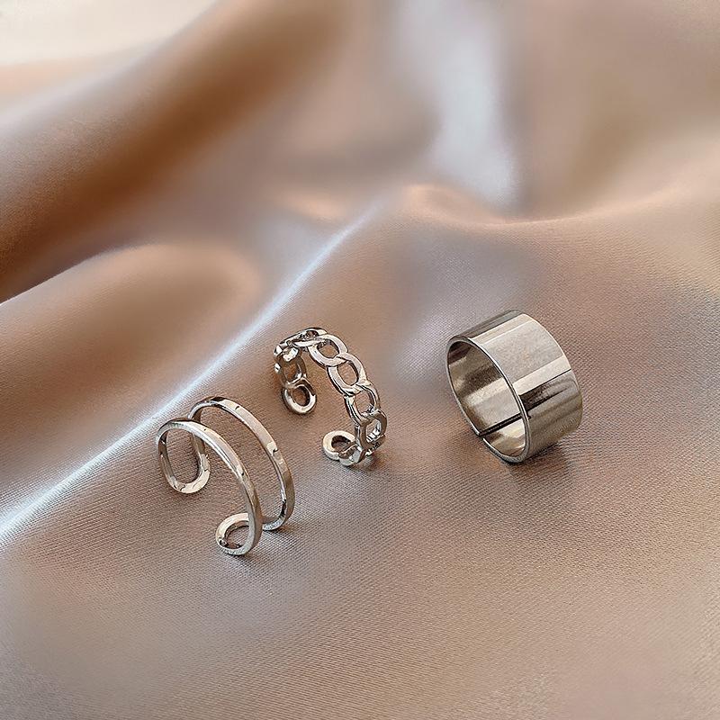 

3pcs/Set Fashion Punk Ring Simple Design Vintage Black Color Joint Rings Sets for Women Jewelry Korean Version Joint Ring 2021