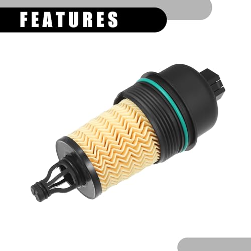 Partuto Oil Engine Filter Housing Cap Cover No. 311401 - Plastic, Black, with Oil Filter for Maserati Ghibli 2014-2019 - 1pc