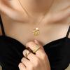 Abstract Art Irregular Pendant Freshwater Pearl Necklace for Women - Gold-Plated Titanium Steel