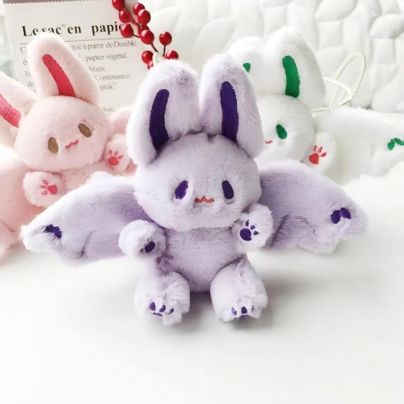 15cm Kawaii Bat Rabbit Plush Toys Cute Bat Rabbit Plush Pendant Keychain Backpack Decor Plushies Stuffed Animals Doll Kids Gift