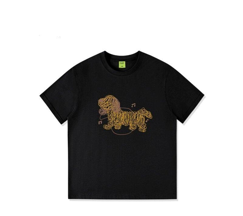 Pure Cotton American Retro Dog Short-sleeved T-shirt Women's New Spring and Summer Design Sense Loose Lazy Trendy Brand Clothes