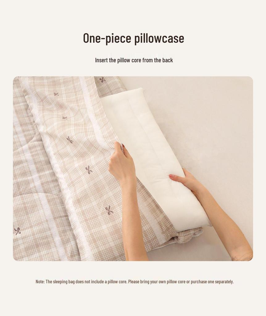 Haorunqi Cotton Gauze Sleeping Bag for Adults - Dual-Use, Portable, Ideal for Summer, Work, Travel, Camping.